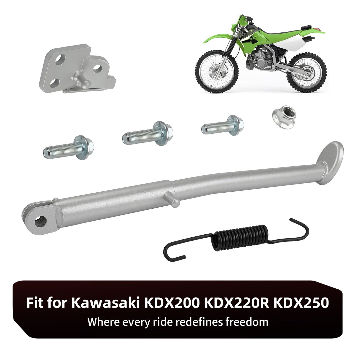 Kick Side Stand Kit for Kawasaki KDX200 KDX220R KDX250 (1991–2006)