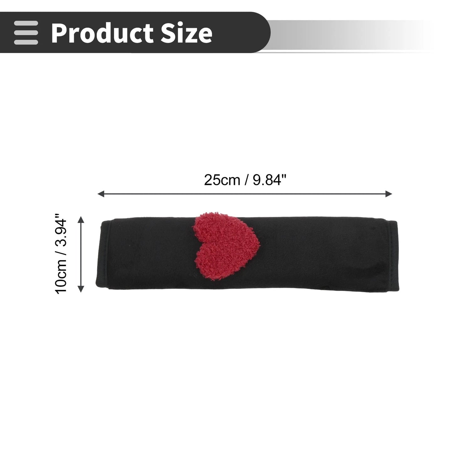 Set of 2 Red Seat Belt Cover Pads 25cm for Universal Fit