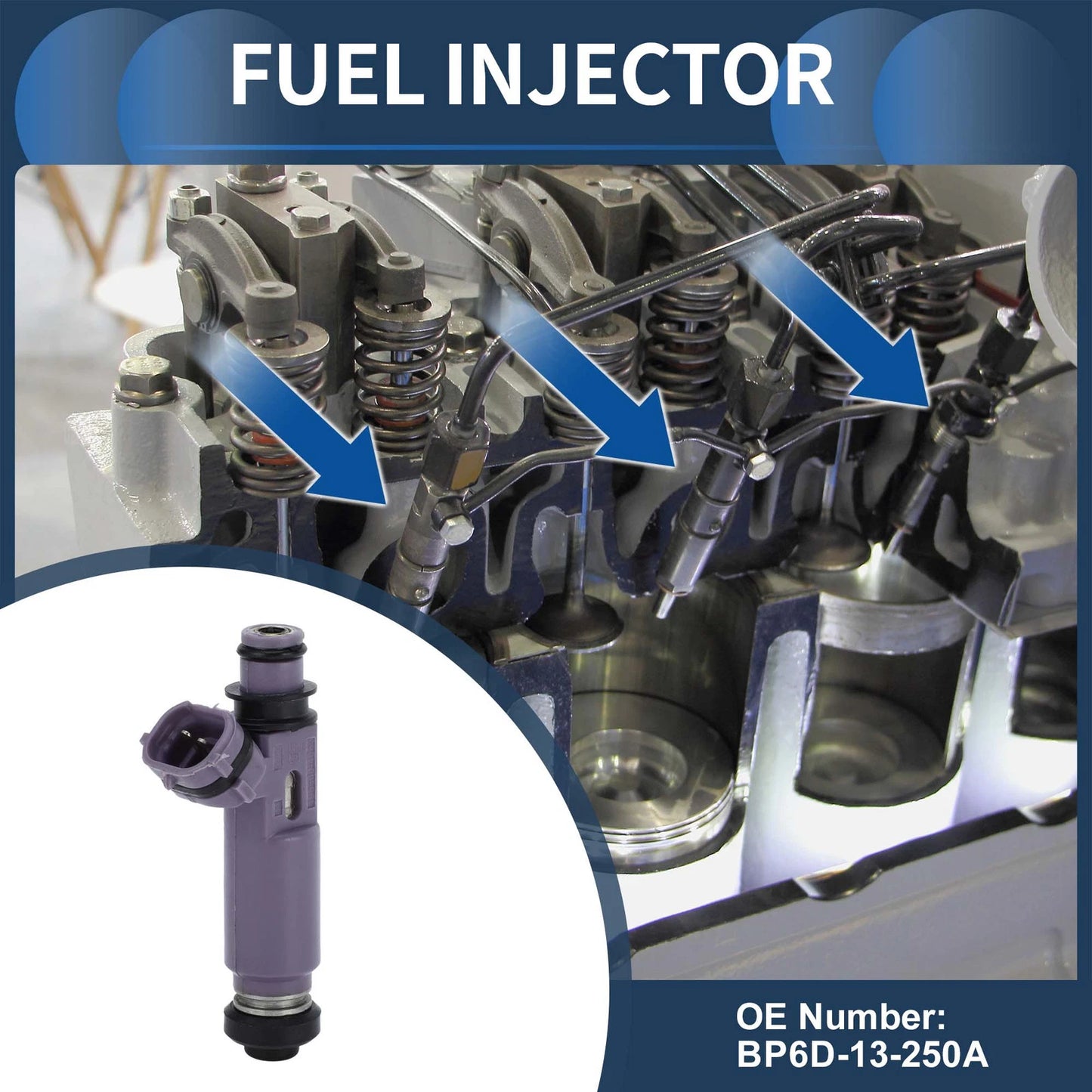 Fuel Injector No.BP6D-13-250A for Mazda Miata (2001–2005) 1.8L Purple