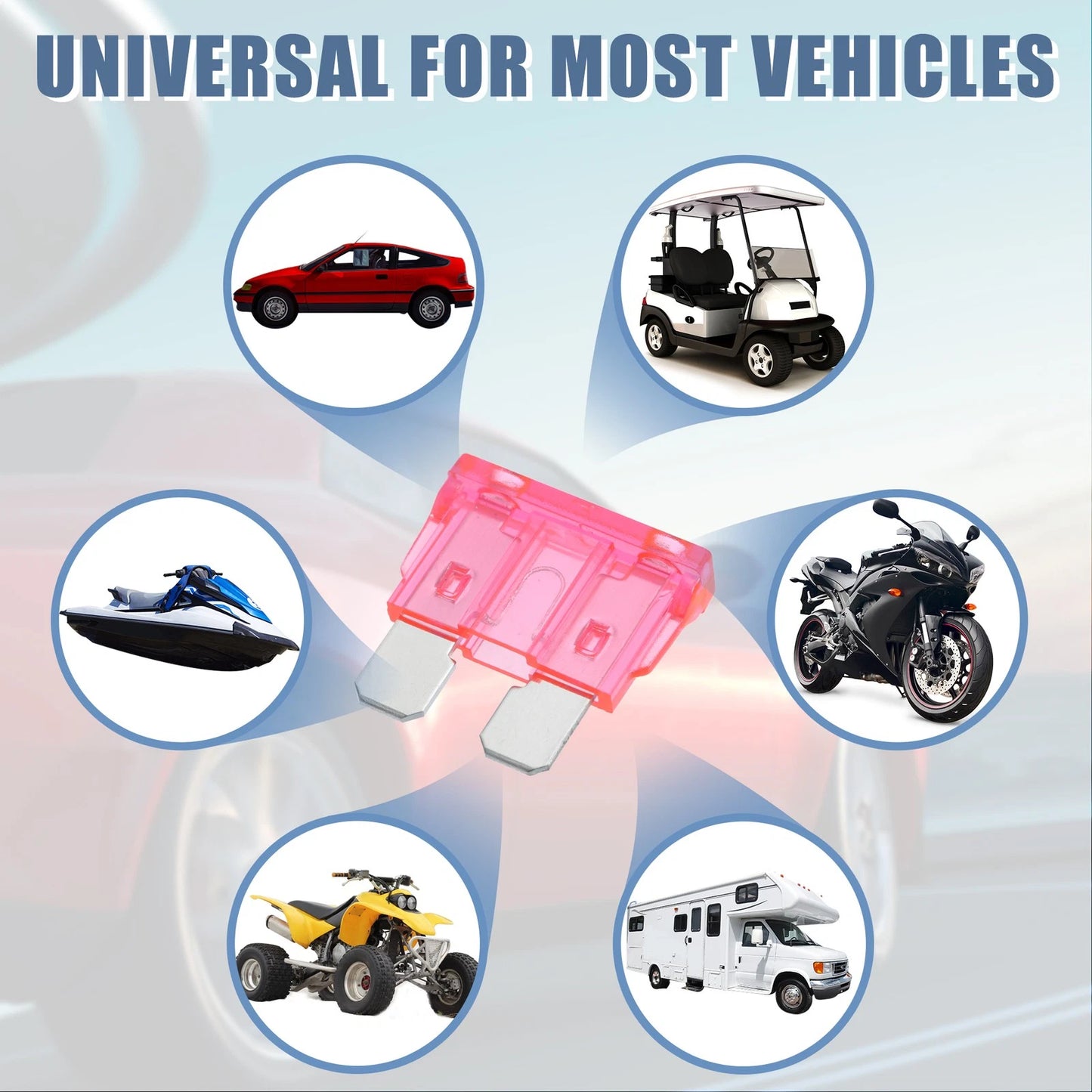50pcs Mini Blade Style Fuses 4A for Cars, Trucks, SUVs, Motorcycles