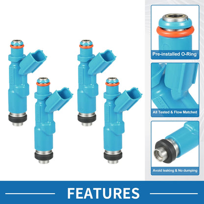 Set of 4 Fuel Injectors No.23250-29015 for Toyota Yaris (1999–2005) 1.0L 1.3L