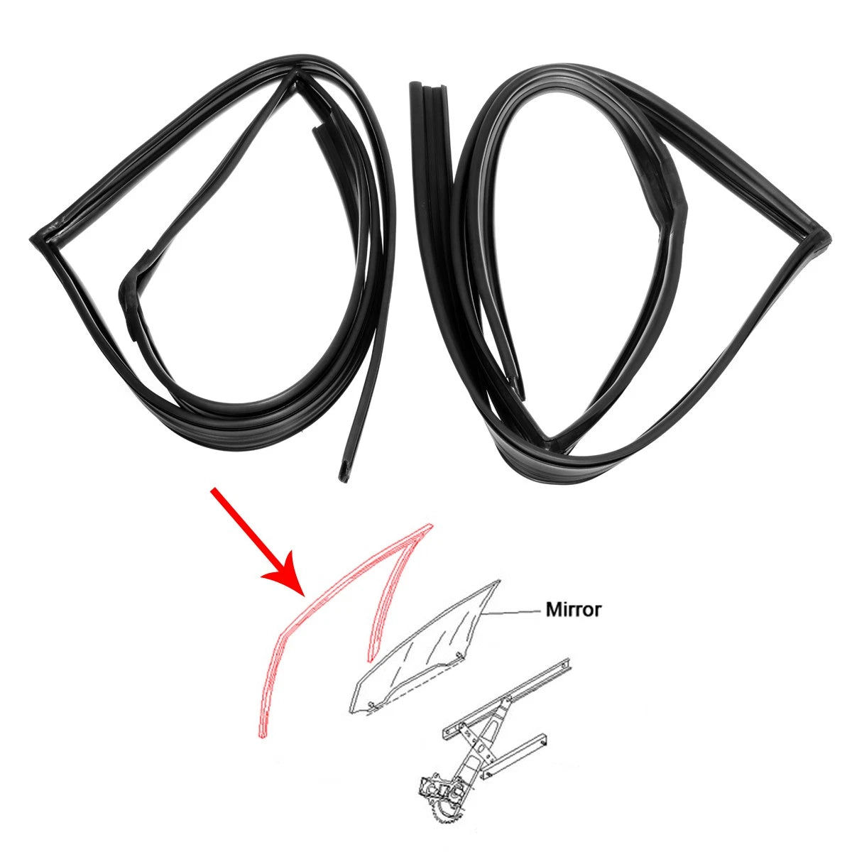 Door Glass Run Channel Pair for Toyota Avanza, Daihatsu Xenia (2004–2023)