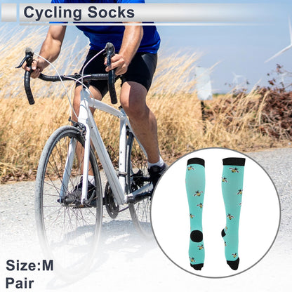 Cycling Socks Size M Sweat-Absorbent Nylon Black Blue