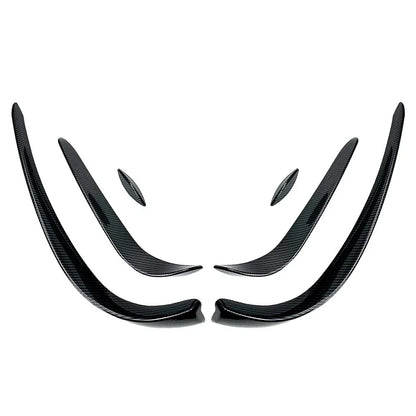 6 x Front Bumper Lip Spoiler Fins for Mercedes Benz C-Class W205 (2015-2018)