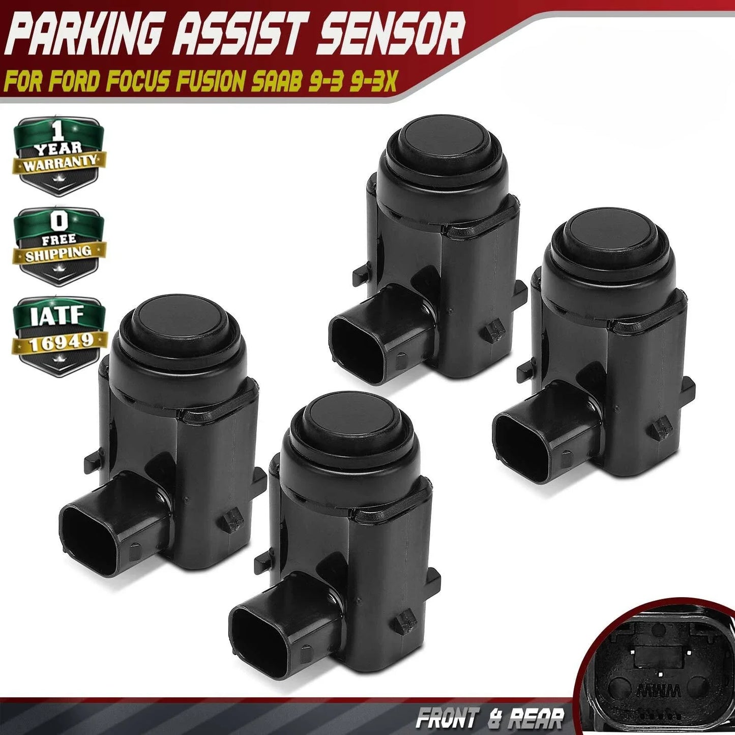 4x Front/Rear Side Parking Sensor for Ford Focus Fusion Saab 9-3 (1998–2013)