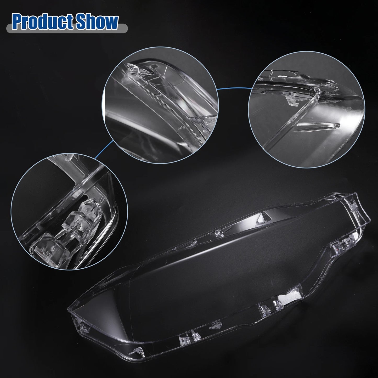 Pair Headlight Clear Lens Cover for BMW 3 Series F30 (2016–2018) No. 63117419630
