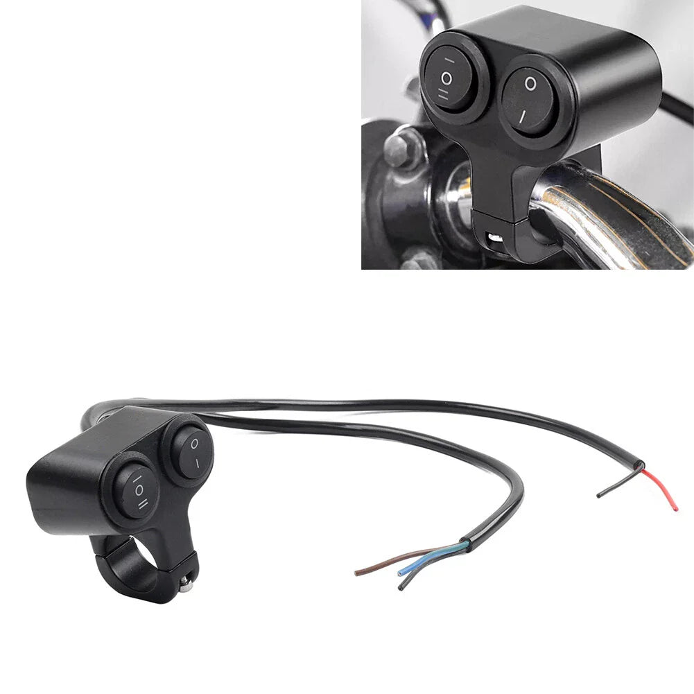 7/8" Dual Button On/Off Switch for Motorcycle ATV Handlebar Headlight Light