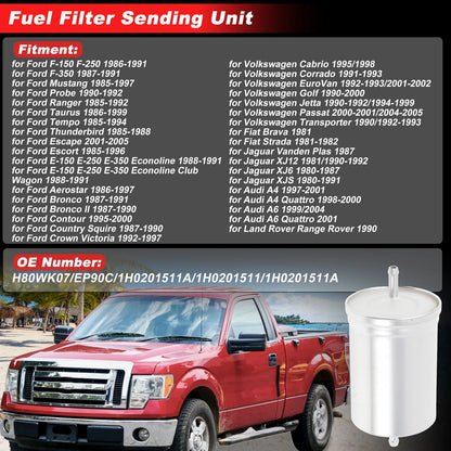 Fuel Filter Assembly for Ford F-150 F-250 (1986–1991) No.H80WK07/EP90C Metal