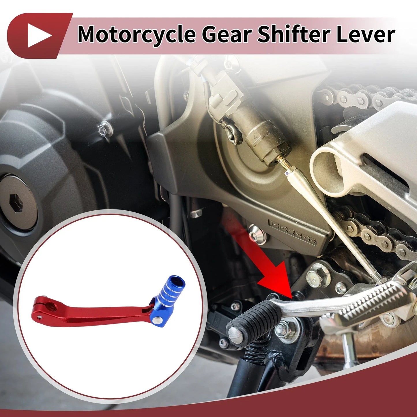 Gear Shift Lever for Honda CRF150F 2003-2017 - Red Blue Silver Tone