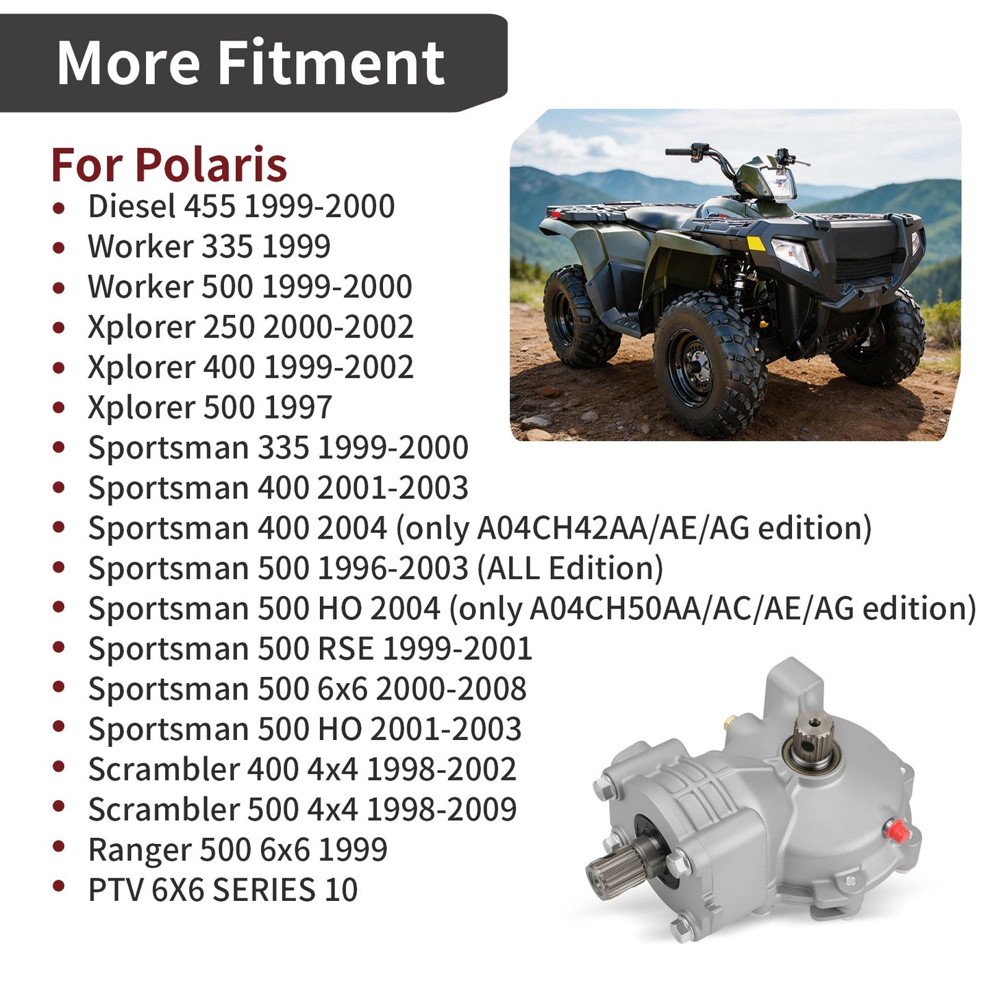 Front Differential for Polaris Sportsman Scrambler 500 400 (1996–2008)