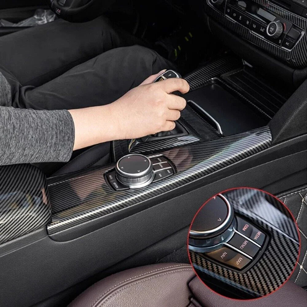 Carbon Fiber Car Multimedia Panel Cover Trim for BMW 3 4 Series