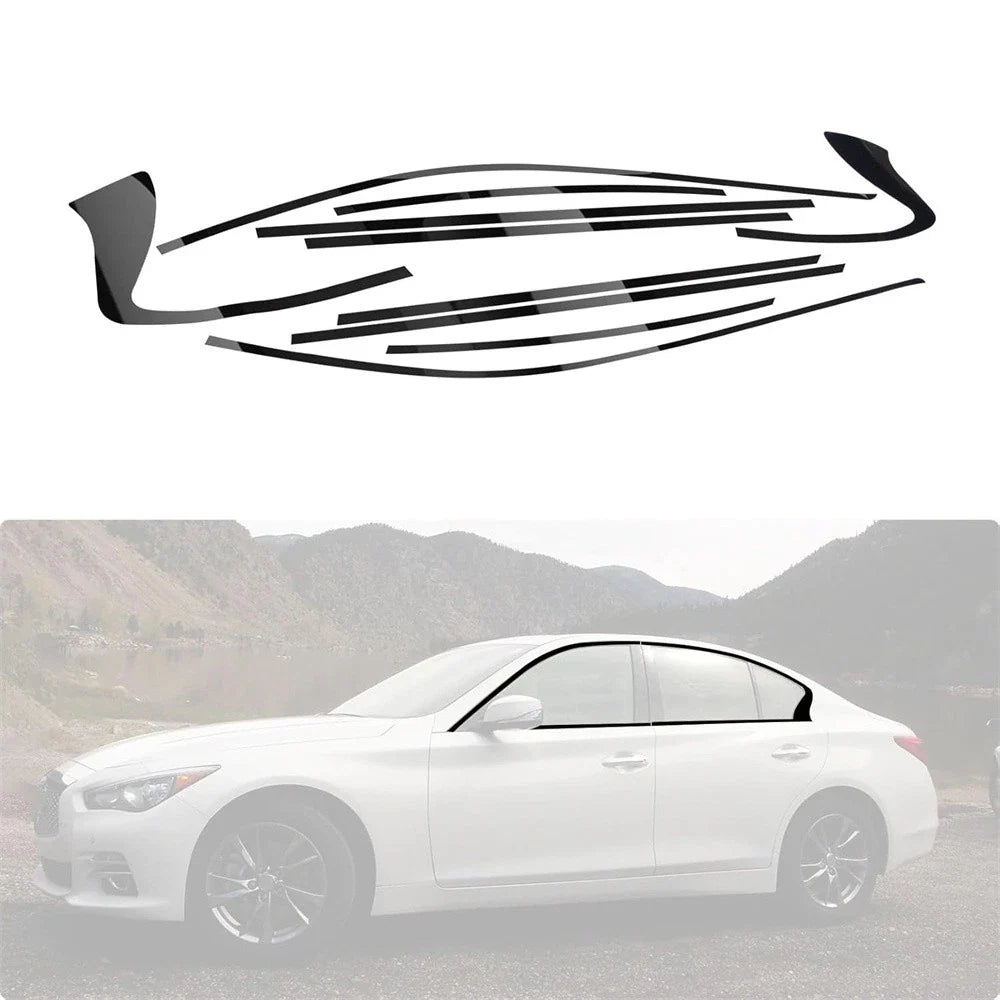 Chrome Blackout Overlay Window Trim for Infiniti Q50 Q50S (2014-2023)