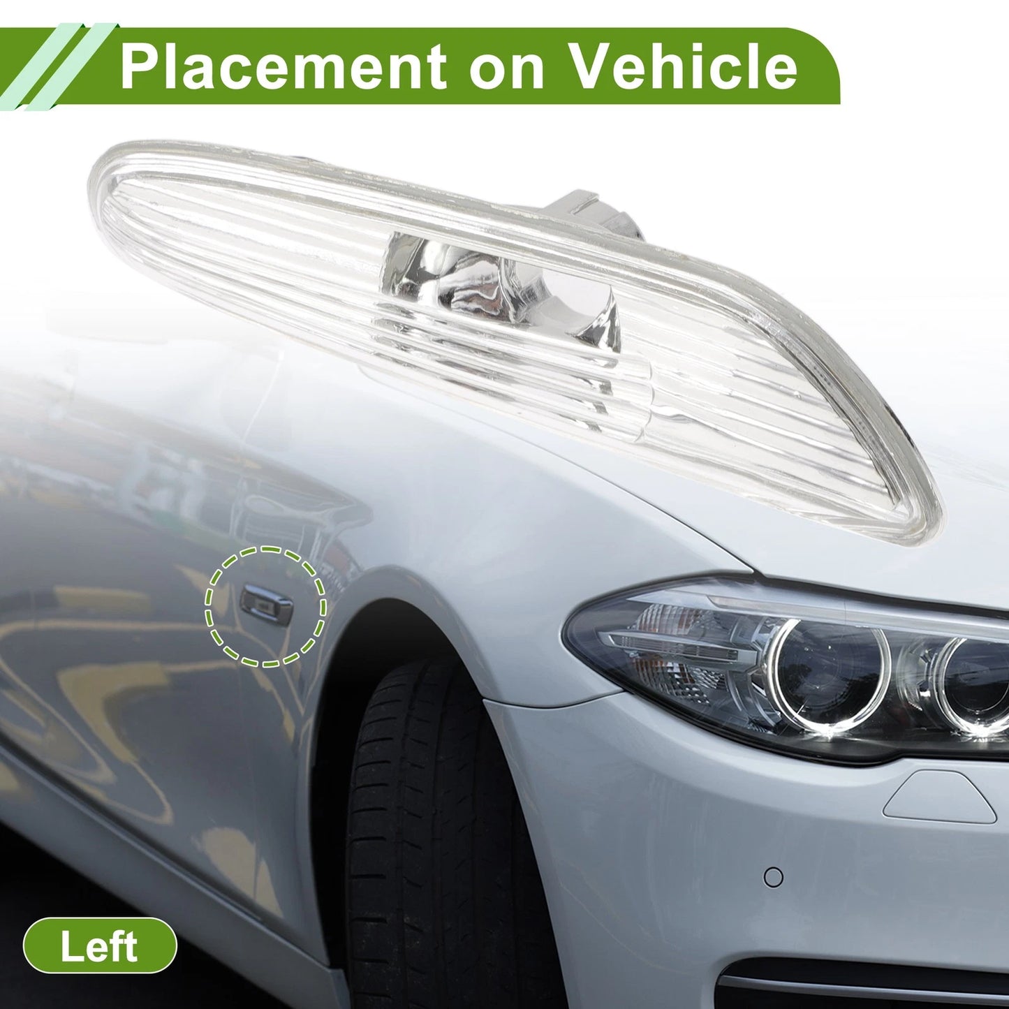 1 Pc Left Side Marker Light Cover for BMW 5 Series E60 (2004–2010) 63137165741