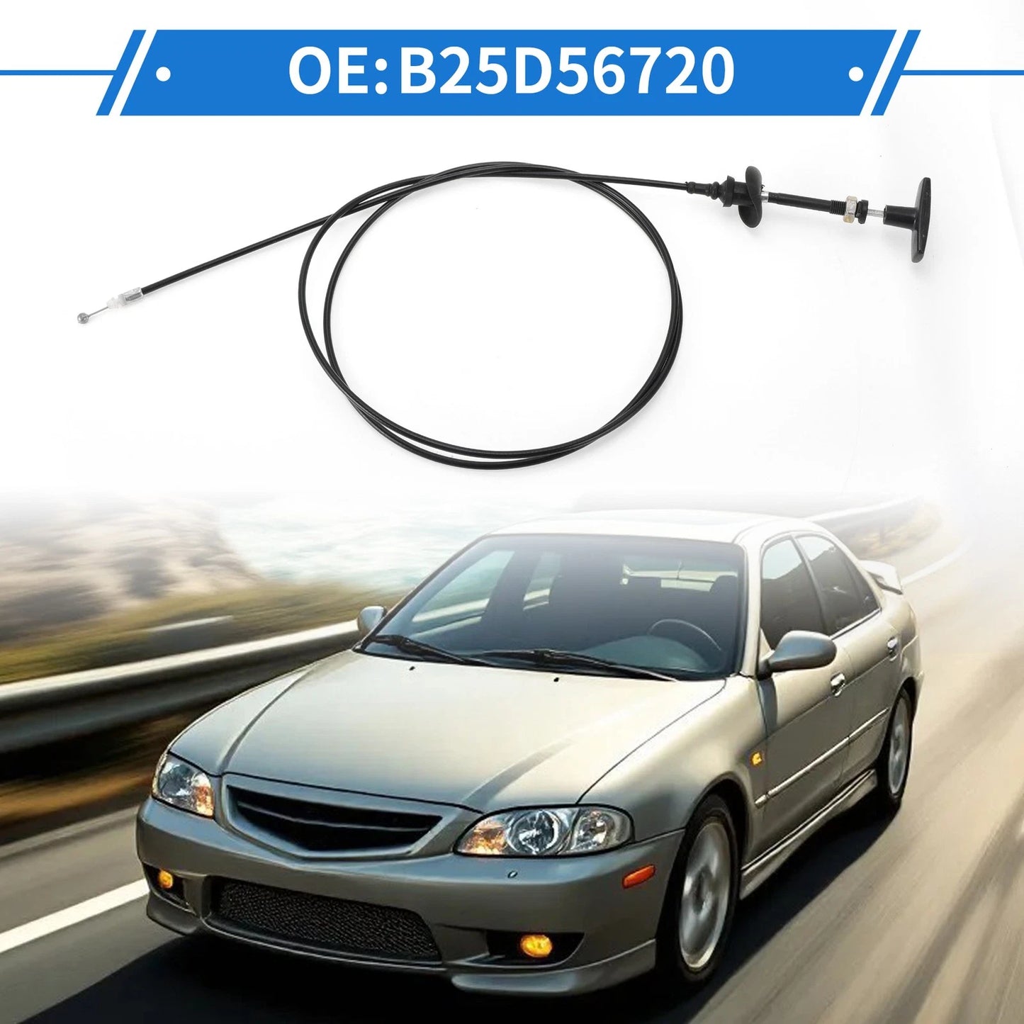 Hood Release Cable No.B25D56720 for Mazda Protege (1999–2003)