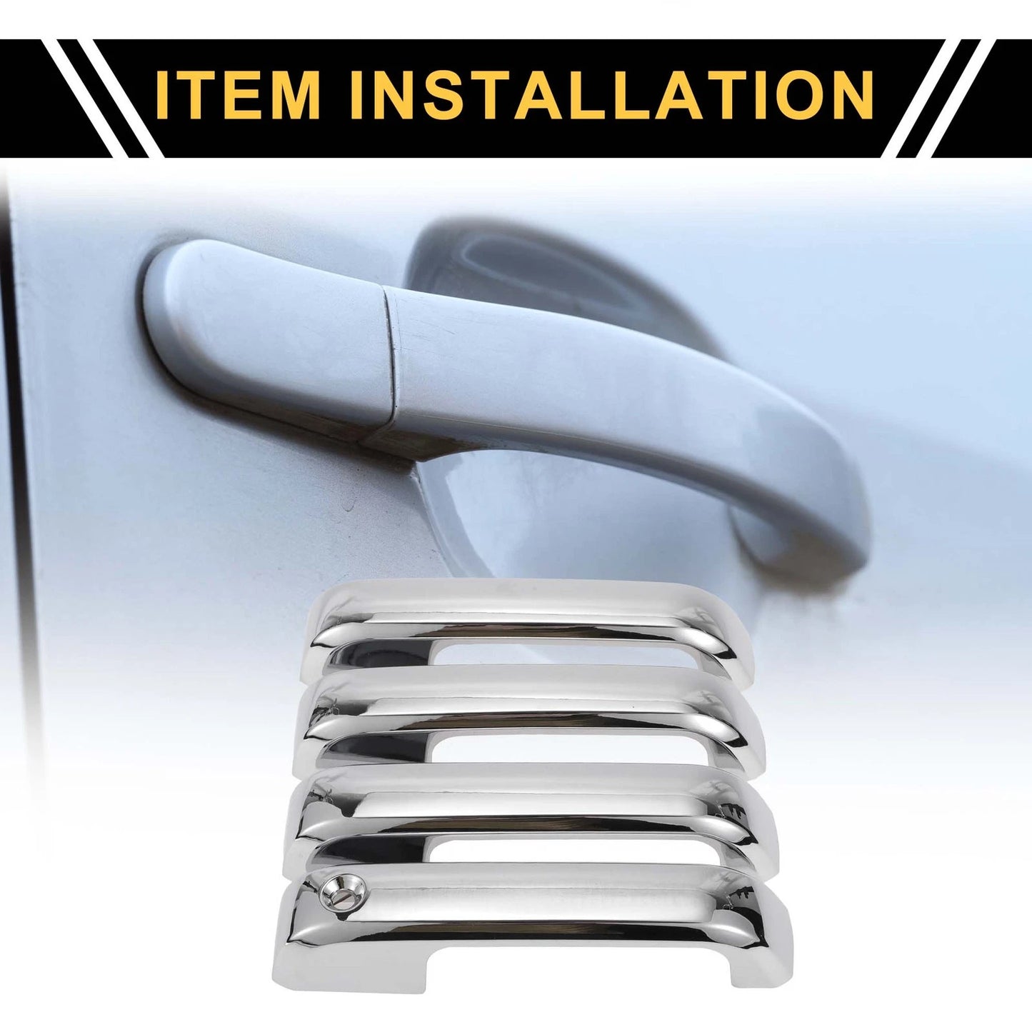 Set of 4 Car Exterior Door Handle Covers for Ford F-150 (2015–2020) Silver Tone