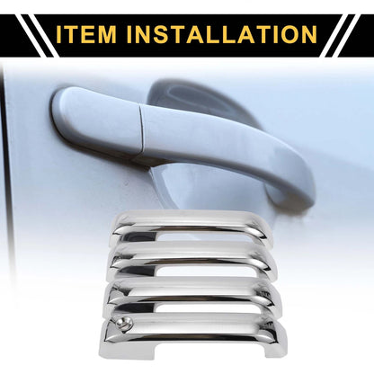 Set of 4 Car Exterior Door Handle Covers for Ford F-150 (2015–2020) Silver Tone