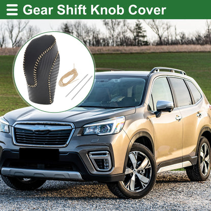 Gear Shift Knob Cover for Subaru Forester (2018–2023) Black Carbon Fiber