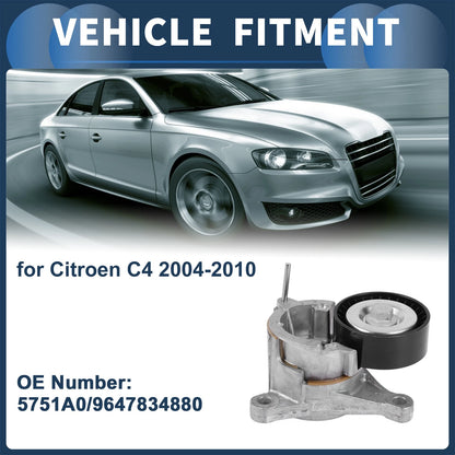 Belt Tensioner for Citroen C4 (2004–2010) No. 5751A0, 9647834880 Metal