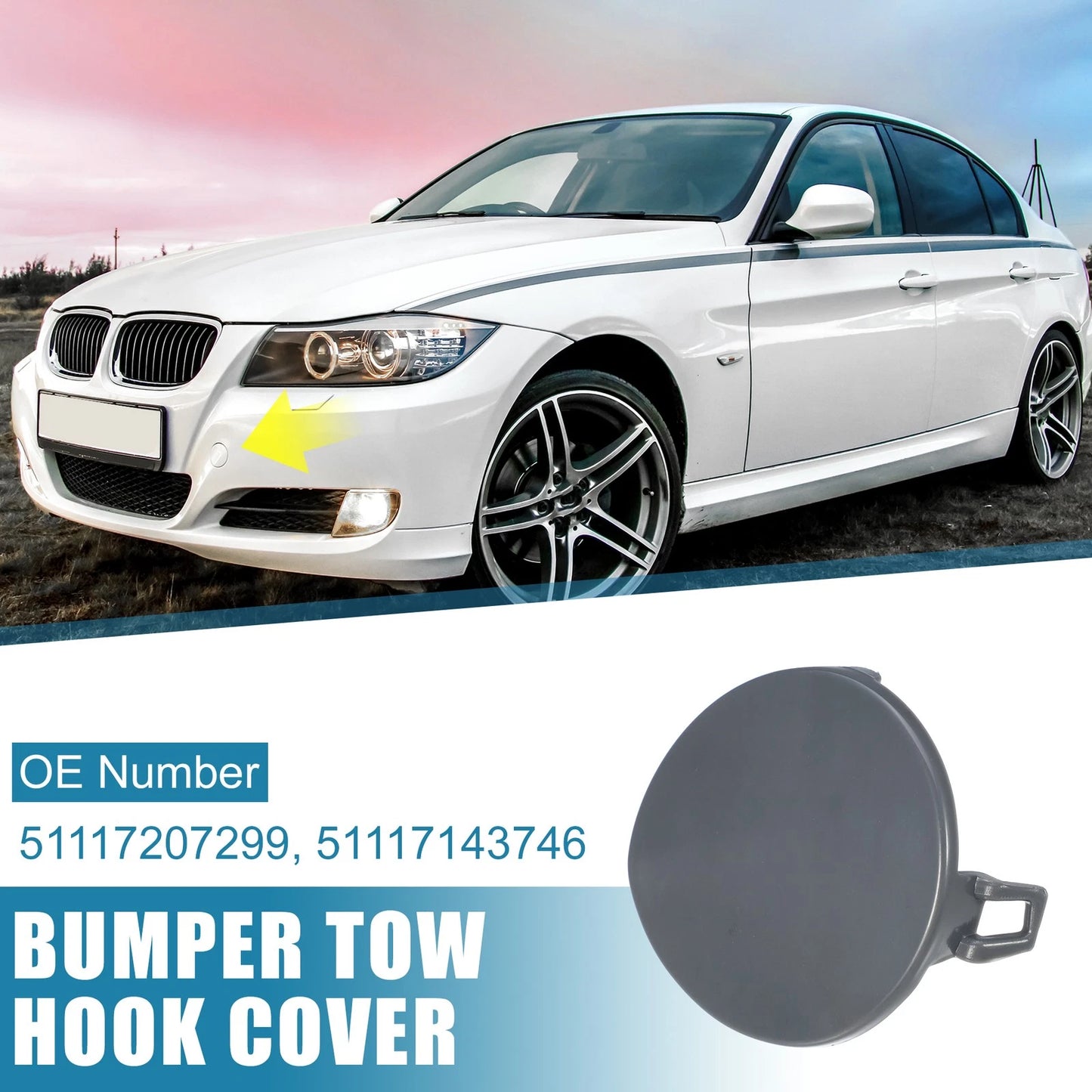 Tow Hook Cover for BMW (2011–2019) 51117207299 51117143746 Gray