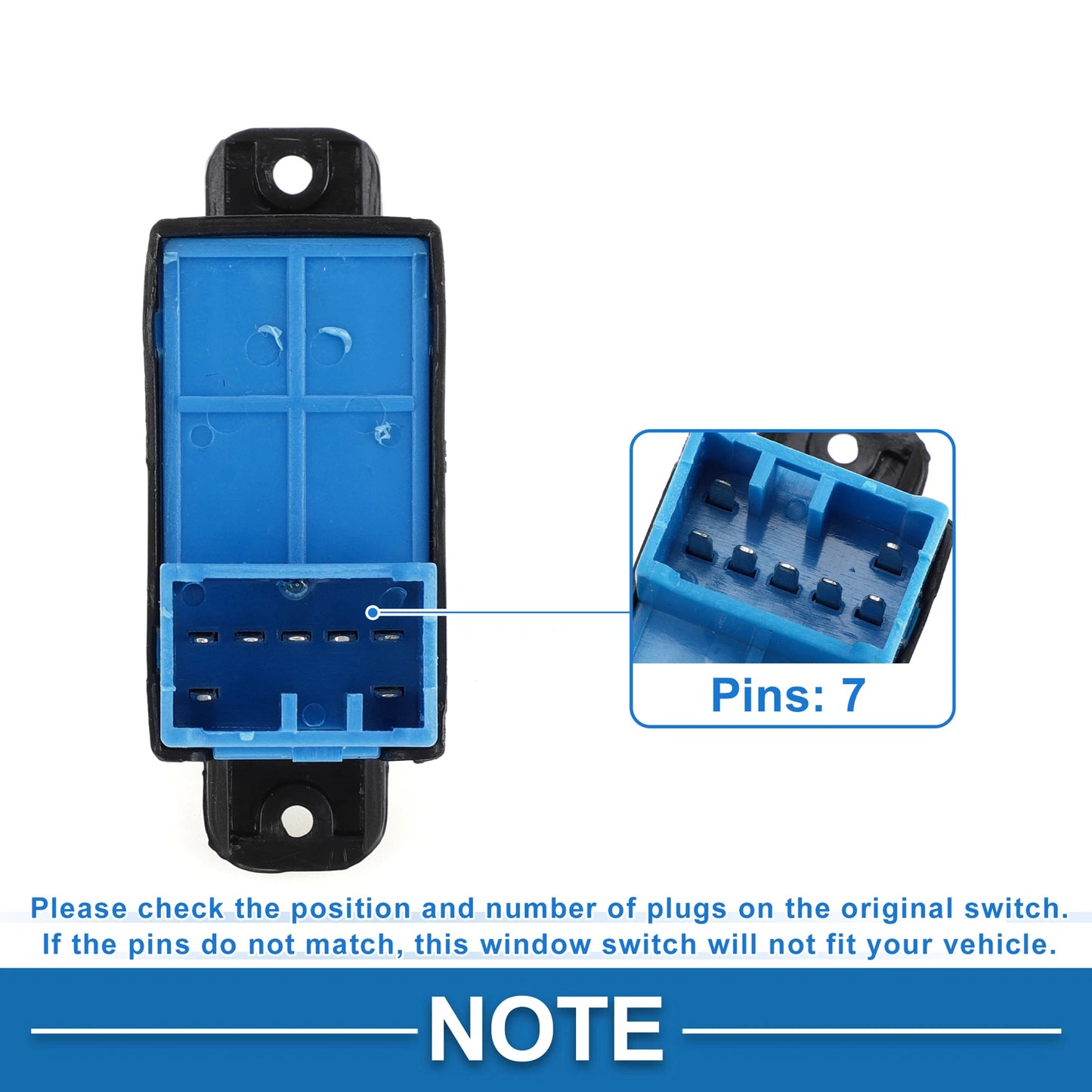 Power Window Switch Set of 2 for Kia Rio K2 (2011–2016) No. 935804X000