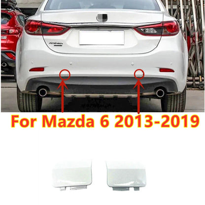 2x White Rear Tow Hook Eye Cover Cap ABS Trim for Mazda 6 (2013–2019)