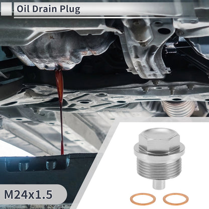 Set of 1 M24x1.5 Engine Oil Drain Plug with Gasket for Car Motorcycle