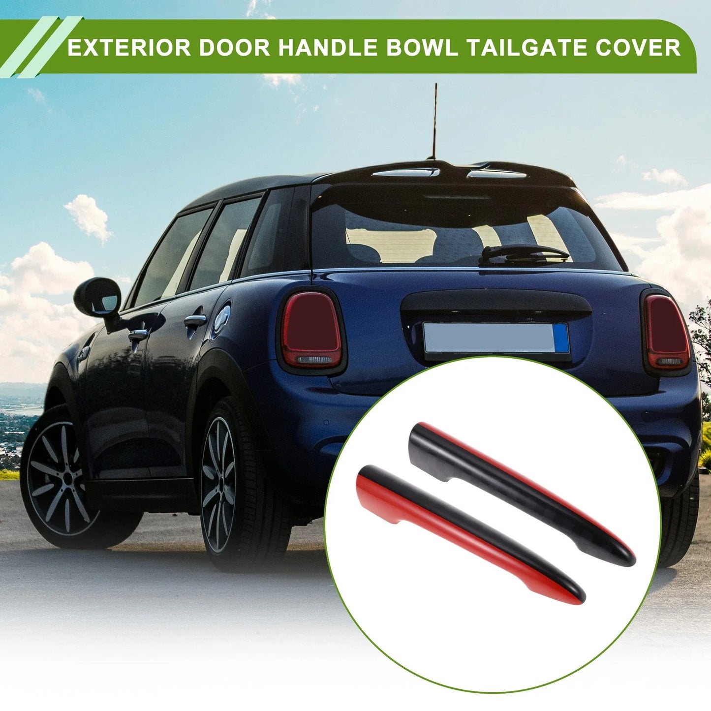 Rear Trunk Door Tailgate Handle Cover for BMW Mini Cooper F54 Clubman Black Red