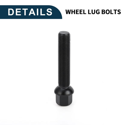 10 Pcs M14x1.5mm Ball Seat Wheel Lug Bolt 65mm Shank for Volkswagen Porsche