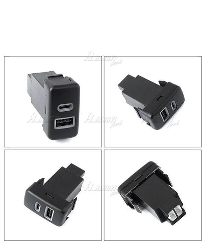 1x Switch Button USB-C PD/USB-A QC3.0 Socket for Toyota Tundra (2005–2007)