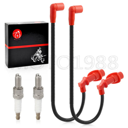 3 x Ignition coil Spark plug Cap & Wire Spark plug for Polaris Ranger (2006–2010)