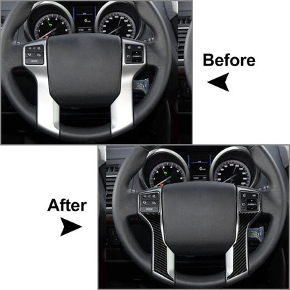 2X Steering Wheel Panel Cover Trim for Toyota Land Cruiser Prado (2010–2018)
