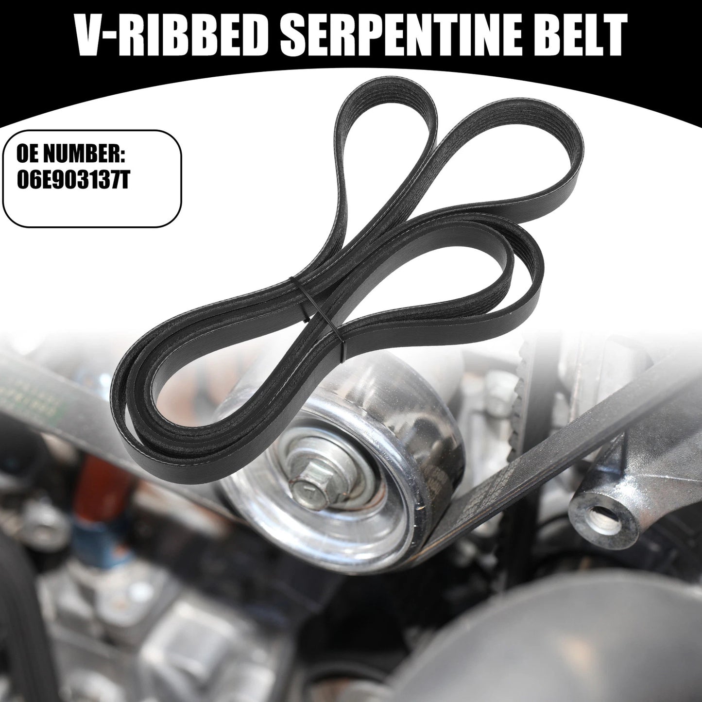 V-Ribbed Serpentine Belt No. 06E903137T for Audi S5 3.0L (2012–2017)