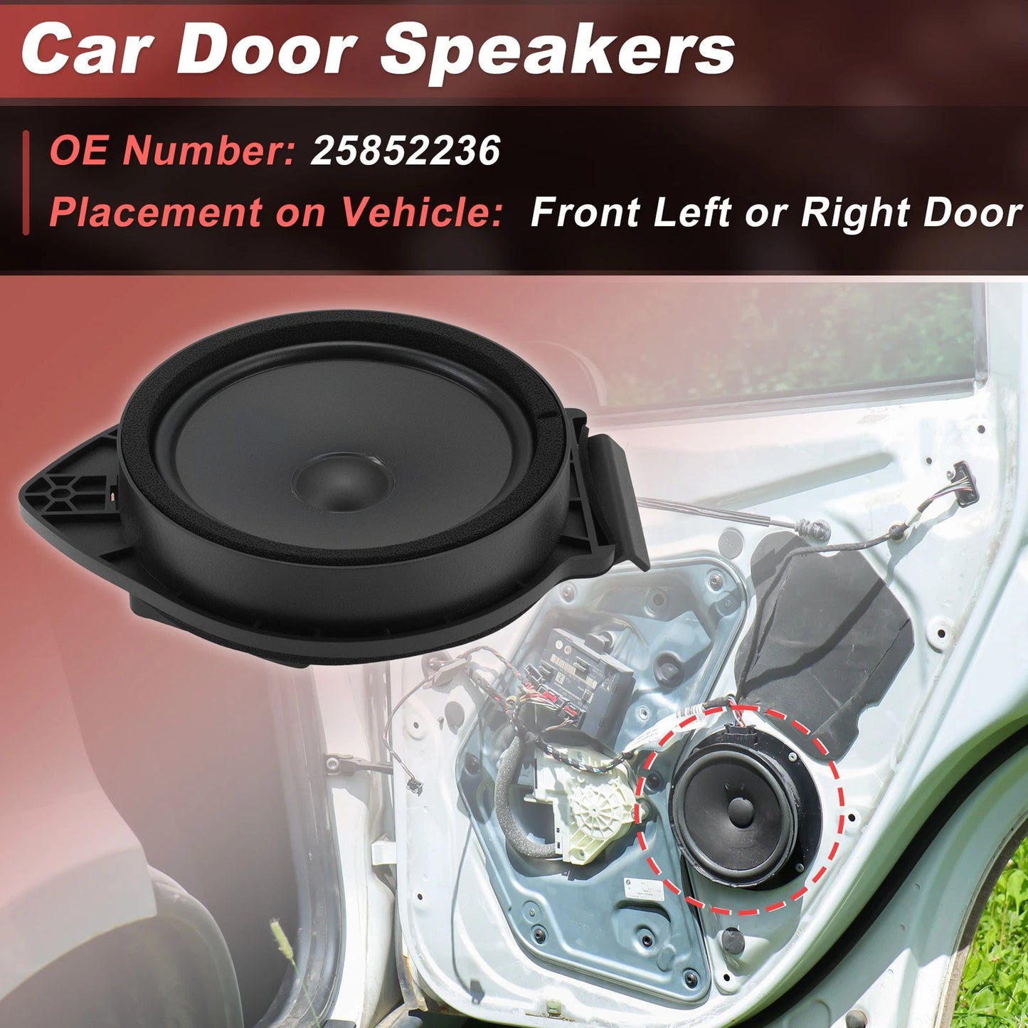 Front Door Speaker 25852236 for Chevy Silverado, GMC Sierra 1500, 2500