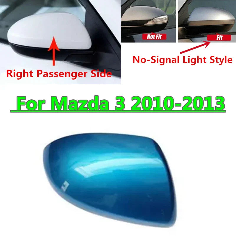 Right Passenger Side Mirror Cover No-Signal Cap for Mazda 3 (2010–2013)