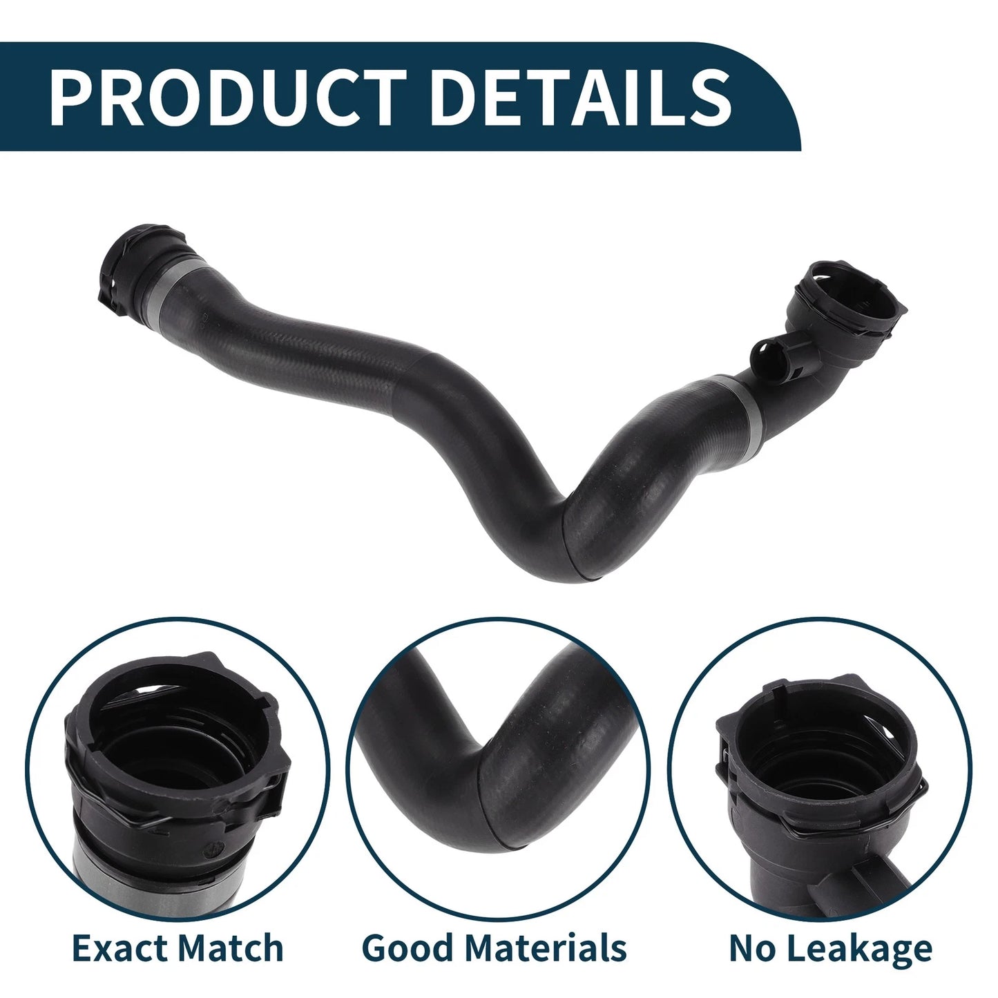 Radiator Hose for Land Rover Range Rover (2003–2005) No.PCH001121 Rubber Black