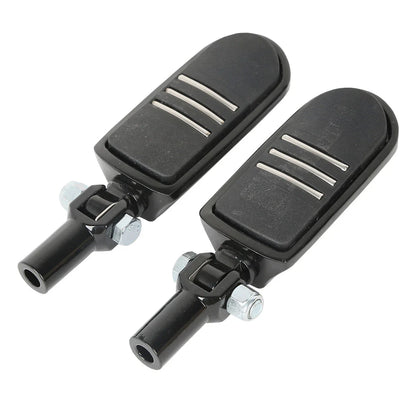 Black Passenger Footpegs Mounts for Harley Heritage Softail Fatboy (2000-2006)
