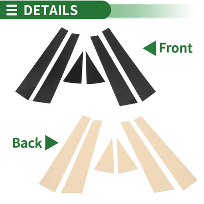 Set of 6 Door Pillar Window Trim for Chevy Impala (2000–2005) Black