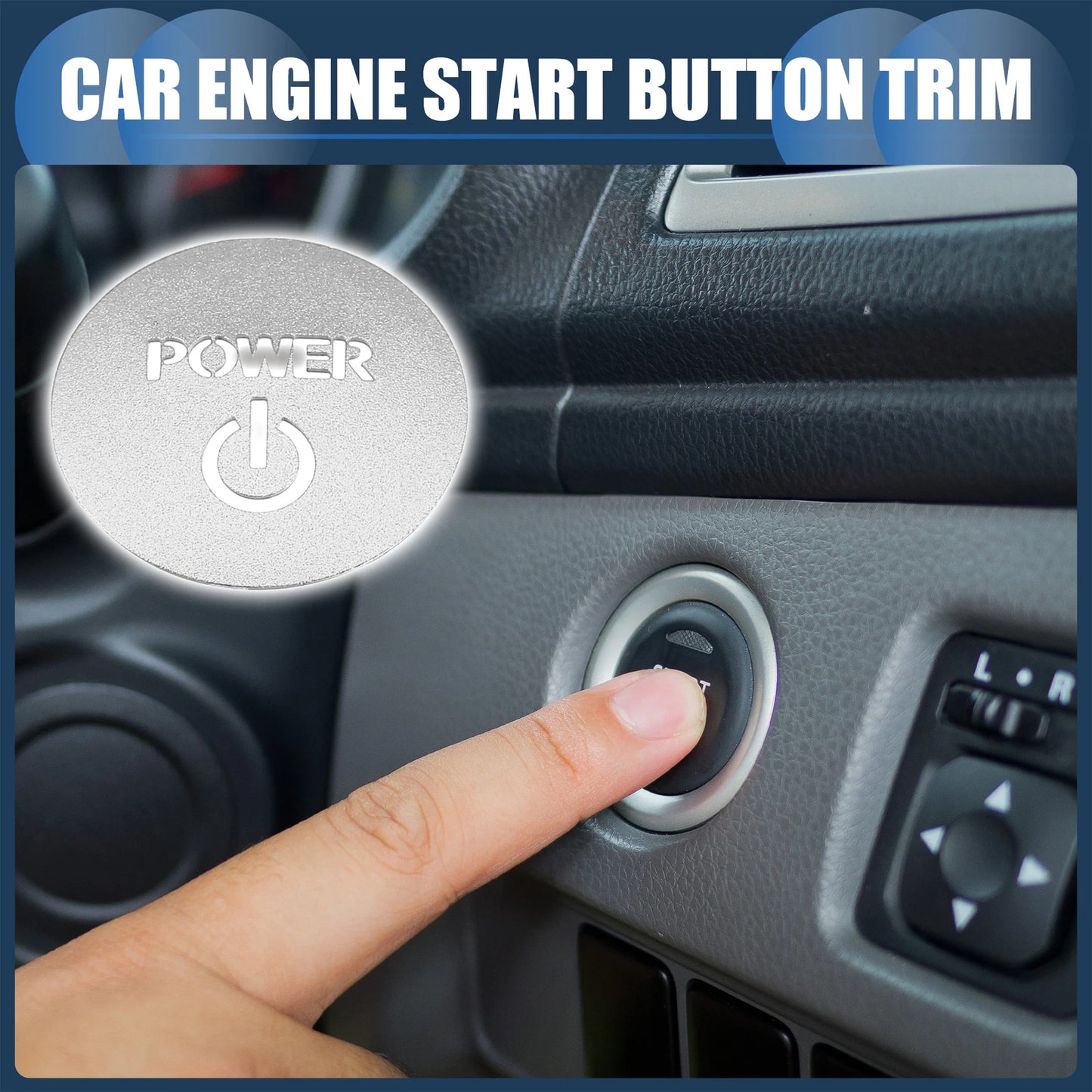 Engine Start Stop Button Cover for Honda Vezel RV Series (2014–2020) Silver Tone