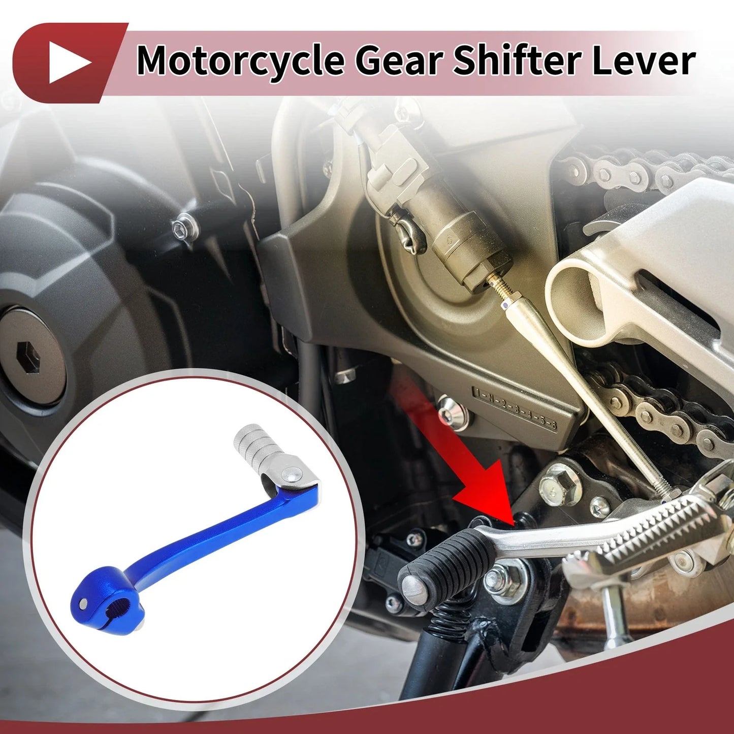 Folding Motorcycle Gear Shifter Lever for Honda CRF110F (2013-2018) Blue Silver
