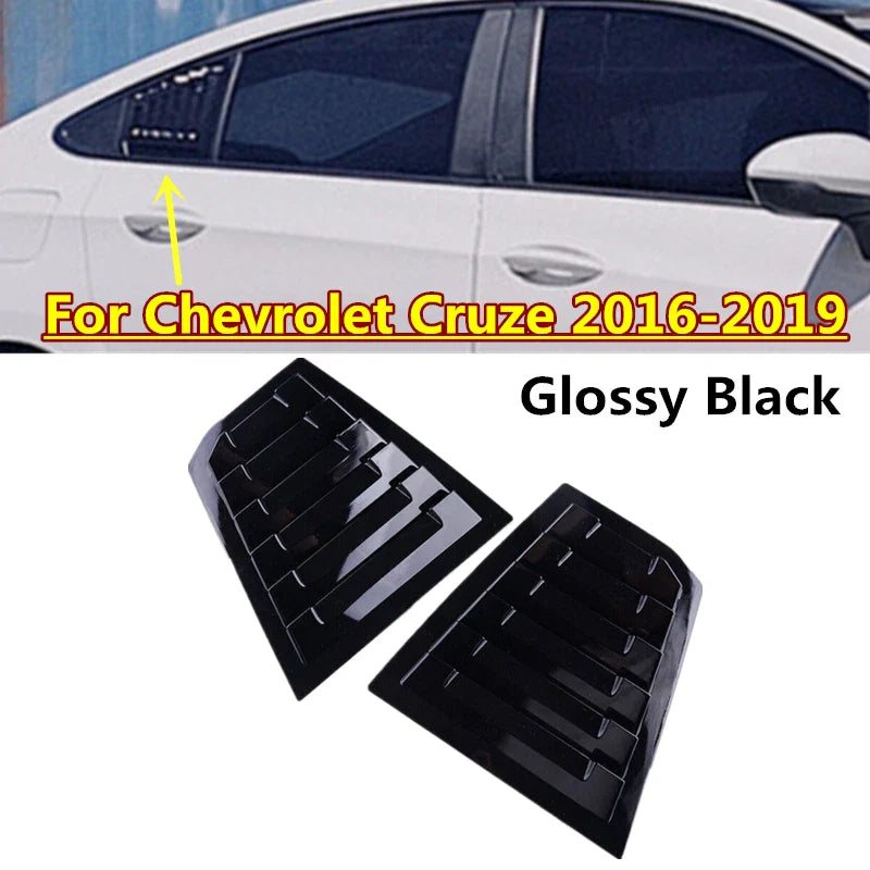 2 x Glossy Black Vent Scoop Louver Trim for Chevrolet Cruze (2016–2019)