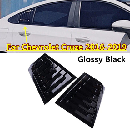 2 x Glossy Black Vent Scoop Louver Trim for Chevrolet Cruze (2016–2019)