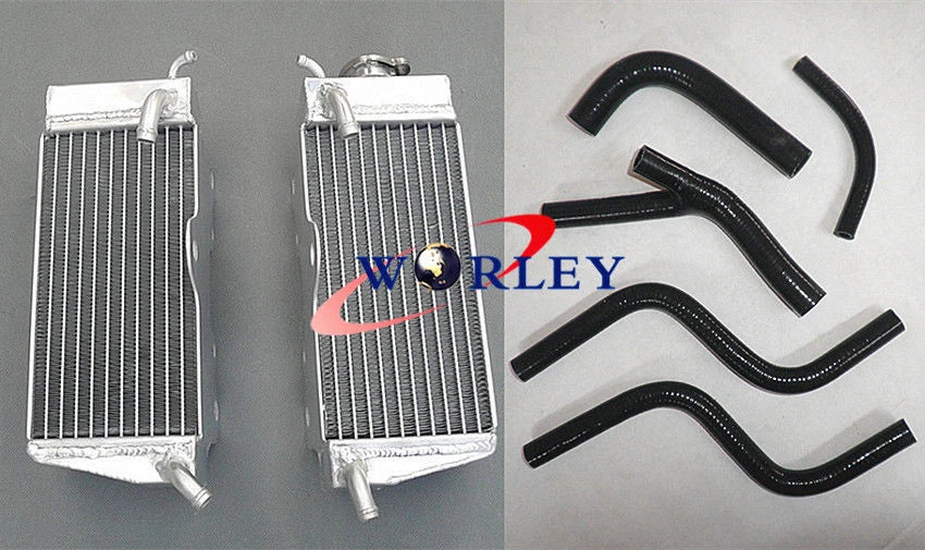 Aluminum Radiator & Red Hose for Honda CR250 (1985–1987)