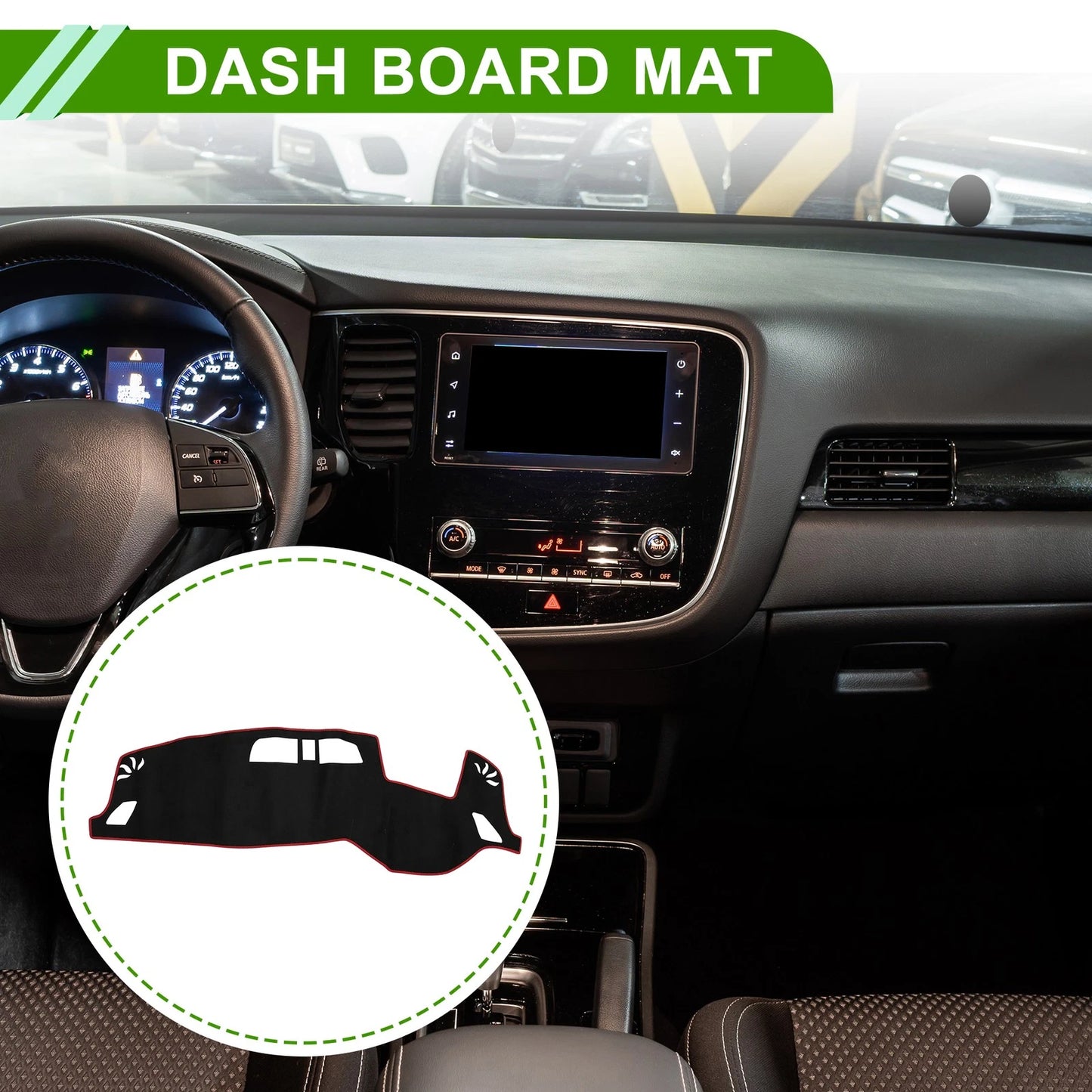 Dashboard Dash Cover Mat for Mitsubishi Outlander 3 PHEV (2013–2021) Black Red