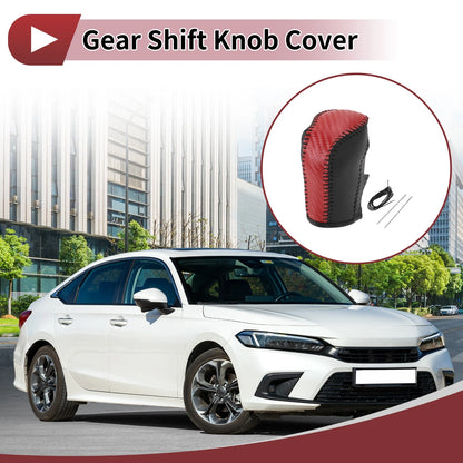 1 Pc Gear Shift Knob Cover for Honda Fit (2021–2023) Red Faux Leather