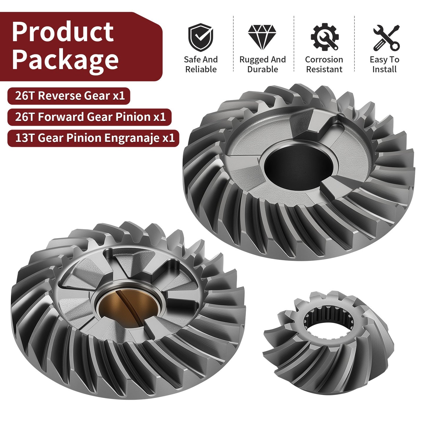 Gear Set for Yamaha 75-90HP Outboard (1990–2000)