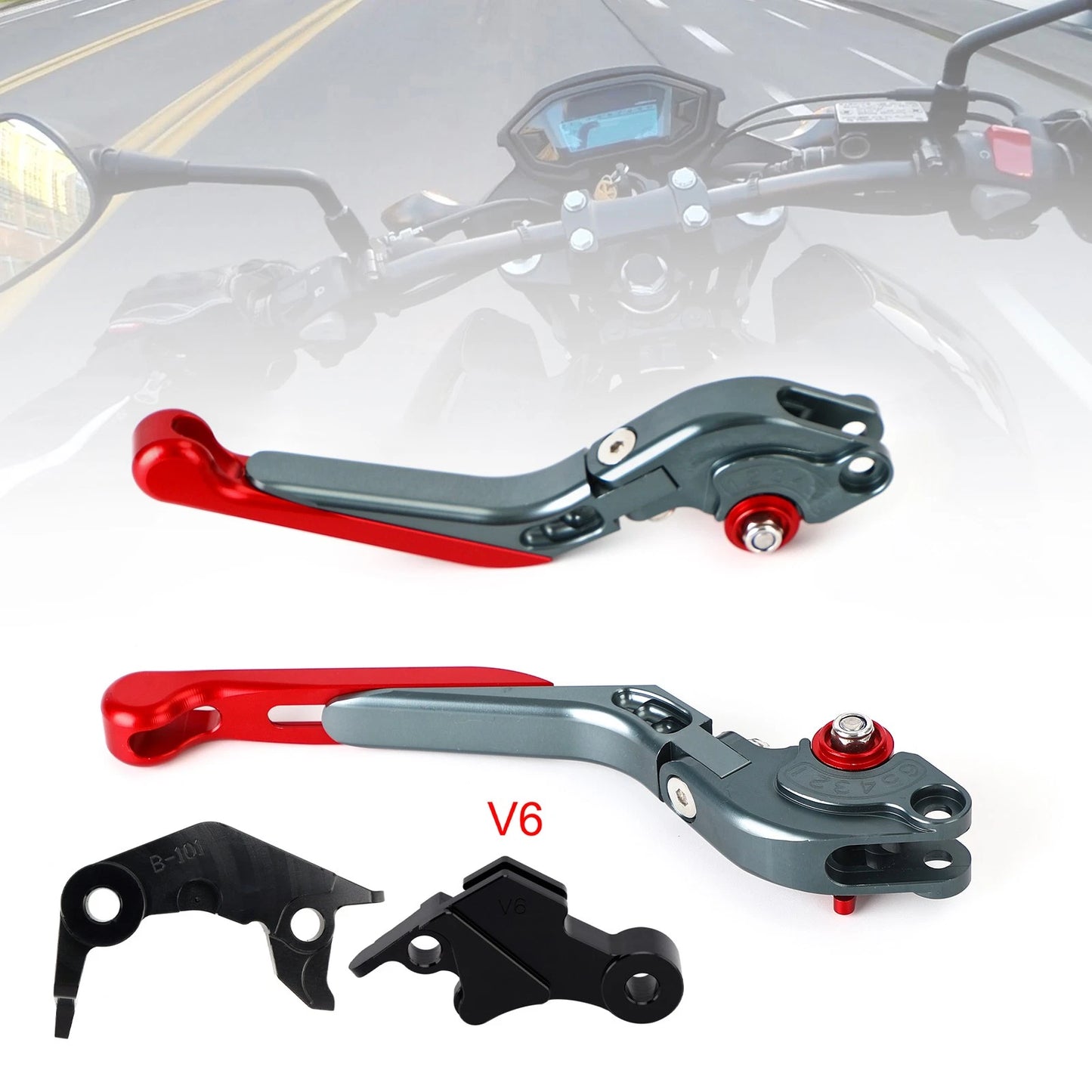 Adjustable Brake Clutch Levers for Yamaha XSR900 MT-09 (2024–2025) Red