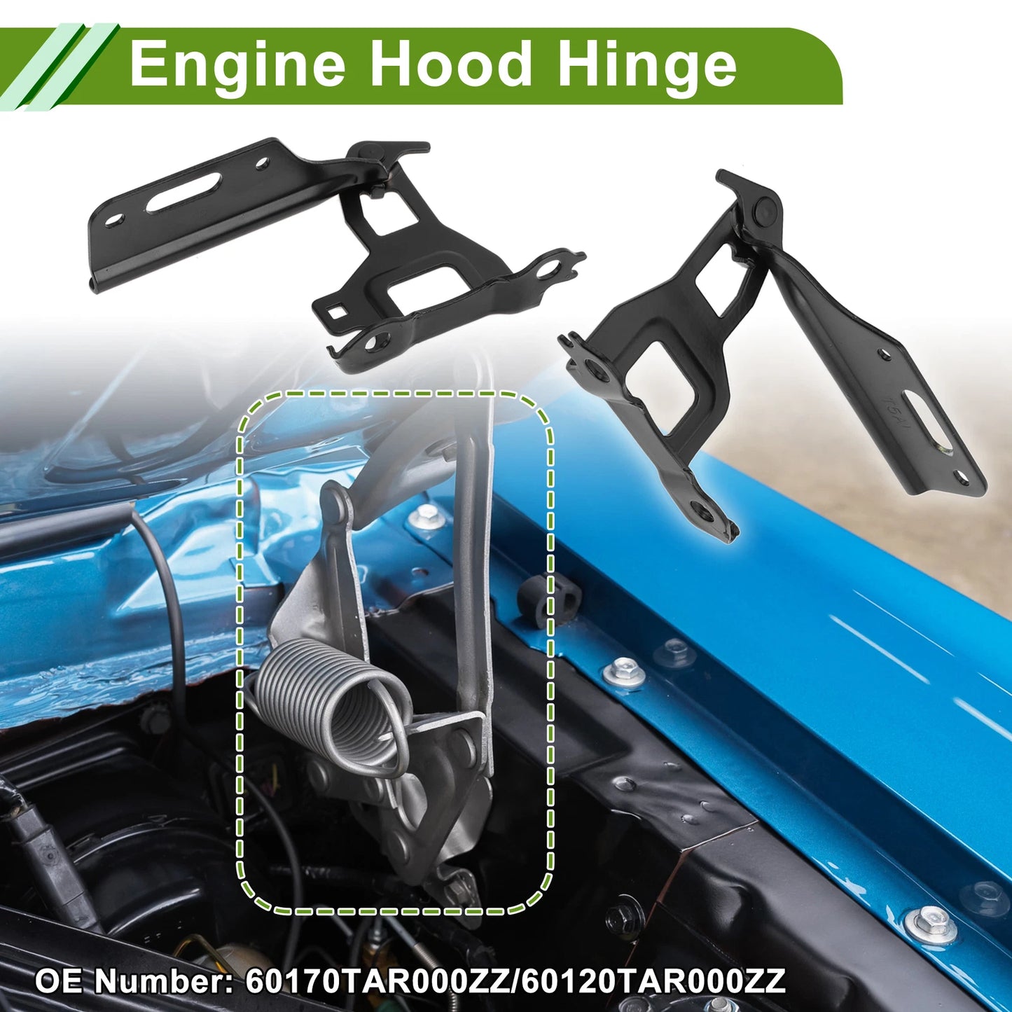 Hood Hinges for Honda Fit (2015–2020) 1 Pair No. 60170TAR000ZZ