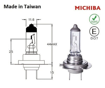 Set of 2 H7 Halogen Headlight Bulbs for Various Vehicles (12V 100W)