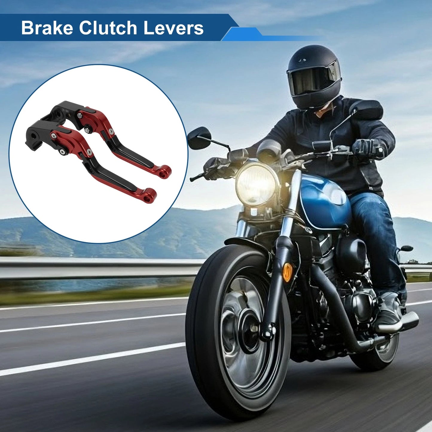 Adjustable Brake Clutch Levers for Kawasaki ZX14R (2006–2017) Red Black