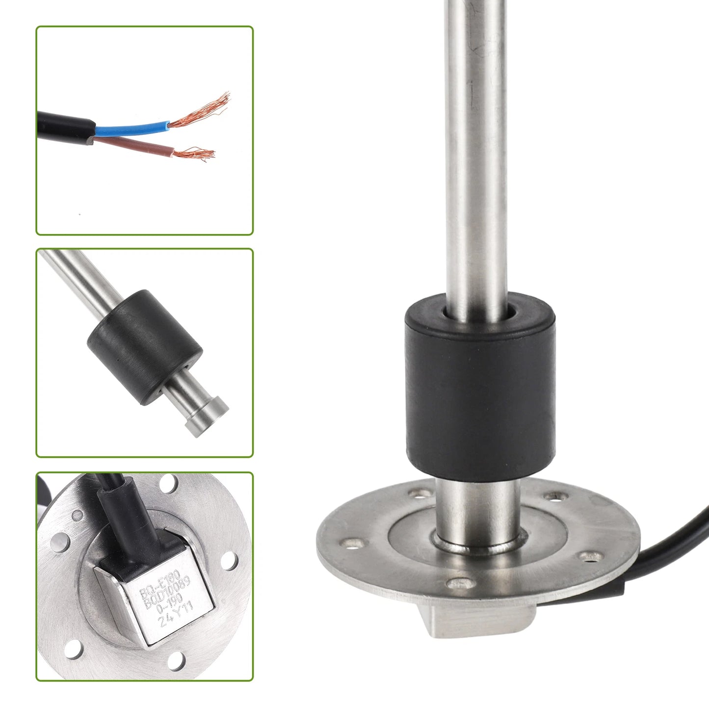 Fuel Sending Unit and Gauge Kit 0-190 Ohm for Boat Car Vehicle (0-190)